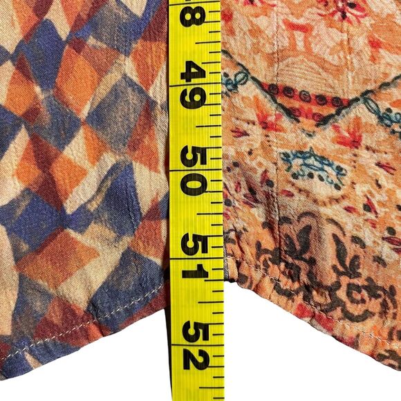 Soft Surroundings Atacama Patchwork Maxi Dress 1X Boho Orange Blue - Picture 15 of 16